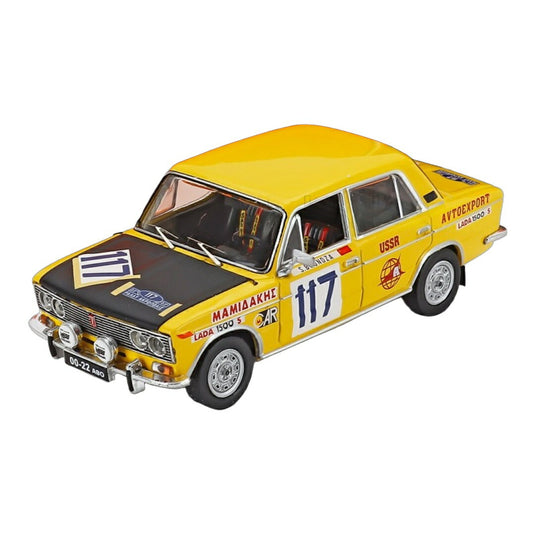 LADAラーダ FIATフィアット 1500S 1976 No.117 RALLY ACROPOLISアクロポリスラリー S.BRUNDZA A.GIRDAUSKAS イエローマットブラッ / IXO 1/43 ミニカー