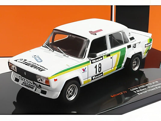 LADA FIAT 2105 VFTS N18 ラリーバルム 1988 V.ブラフナ P.ショヴァネク ホワイトグリーンイエロー/ IXO 1/43 ミニカー