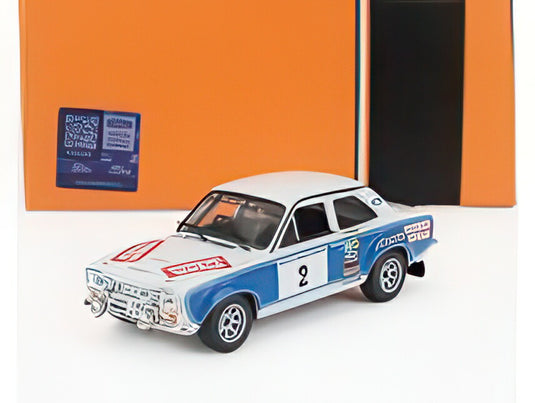 FORD ENGLAND エスコート MKI RS 1600（ナイトバージョン） 2号車 優勝 ラリー アイルランド 1975 ビリー・コールマン ポール・フェラン ホワイト ブルー/ IXO 1/43 ミニカー