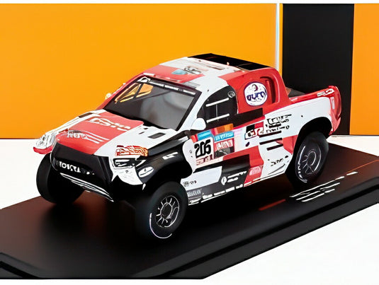 TOYOTA ハイラックス ピックアップ GR DKR チームガズーレーシング N205 4位 ダカールラリー 2023 ホワイトレッド/ IXO 1/43 ミニカー