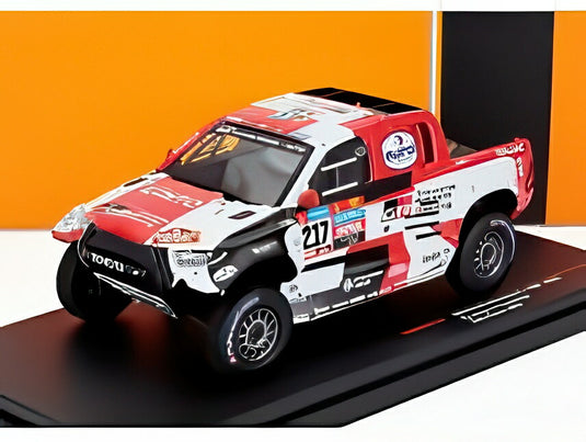TOYOTA ハイラックス ピックアップ GR DKR チームガズーレーシング N217 5位 ダカールラリー 2023 ホワイトレッド/ IXO 1/43 ミニカー