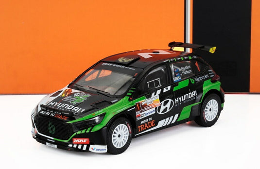 HYUNDAI i20 N RALLY2 チーム BRC N 1 ラリー デーブレーカー 優勝 2024 H.パッドン J.ハドソン ブラック ホワイト グリーン/ IXO 1/43 ミニカー