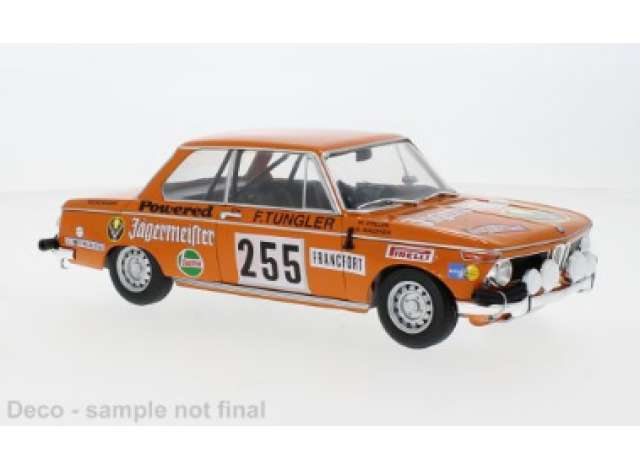 1973年 BMW 2002 #255 W.Stiller/A.Wagener イェーガーマイスター ラリーモンテカルロ/ IXO  1/18 ミニカー