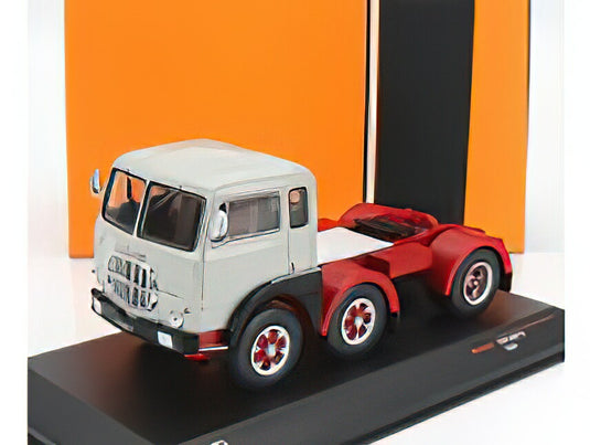 FIAT 690 T1 TRACTOR TRUCK 3-ASSI 1961 - GREY RED /IXO 1/43 ミニカー