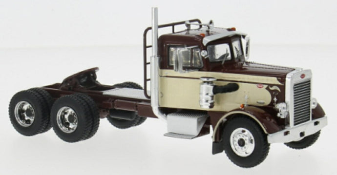 【予約】PETERBILT 281 トラクタートラック 3軸 1955 ダークブラウン/ベージュ / IXO 1/43 ミニカー