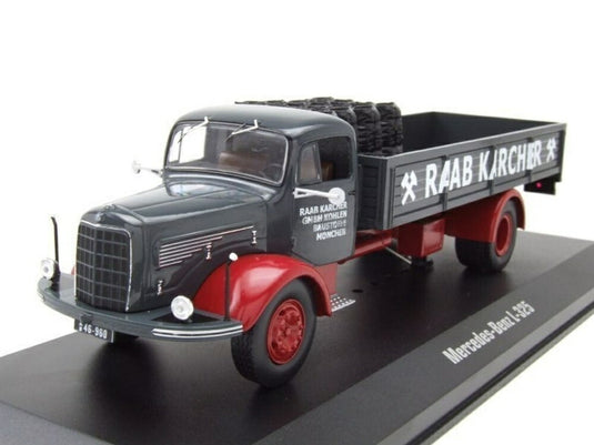 Mercedes-Benz L 325 フラットベッドトラック RAAB KARCHER ダークグレー/ IXO 1/43 ミニカー