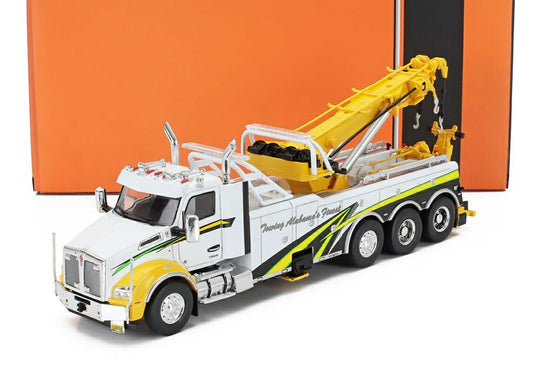 ケンワース T880 レッカー トラクタートラック 4軸 2018 ホワイト/イエロー / IXO 1/43 ミニカー