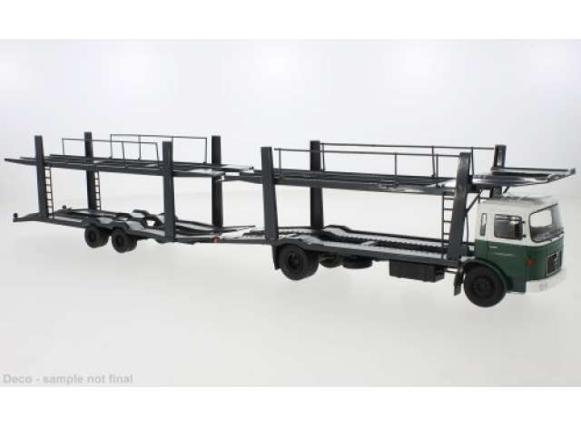 1970 MAN カートランスポーター トレーラー付き グリーンホワイト/IXO 1/43ミニカー