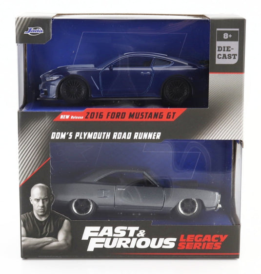 FORD USAフォードUSA 2x ワイルドスピード ムスタング GT クーペ 2016 プリムス ロードランナー 1970 TV SERIES / JADA 1/32 ミニカー