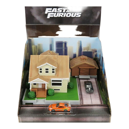 Fast & Furious ワイルドスピード ドムの家 ジオラマ 2台セット オレンジ/ブラック TVシリーズ / JADA 1/100 ミニカー