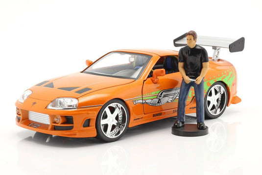 Brian's Toyotaトヨタ Supraスープラ 1995 ワイルドスピード ファスト＆フリアス フィギュア付き オレンジ No.12 / JADA 1/18 ミニカー