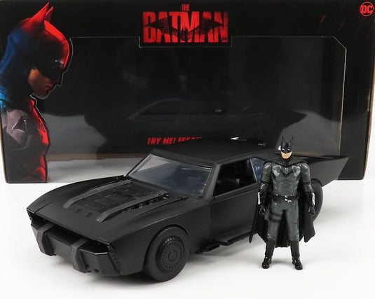 BATMANバットマン バットモービル フィギュア付き 2022 ザ バットマン ムービー マットブラック TV SERIES - WITH WORKING LIGHTS - CON LUCI FUNZIONANTI / JADA 1/18 ミニカー