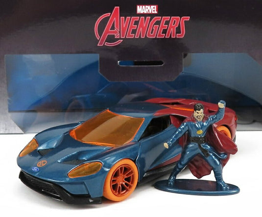 FORD USAフォードUSA GT 2017 ドクターストレンジフィギュア付き ブルーレッド TV SERIES / JADA 1/32 ミニカー