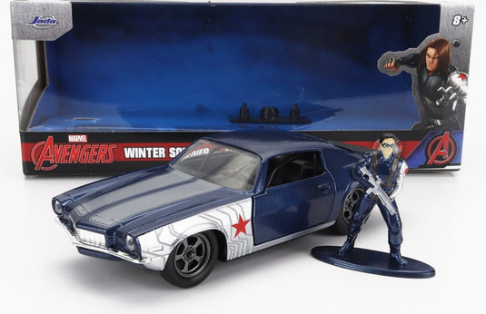 CHEVROLETシボレー カマロ クーペ 1973 ウィンターソルジャーフィギュア ブルーシルバー TV SERIES / JADA 1/32 ミニカー