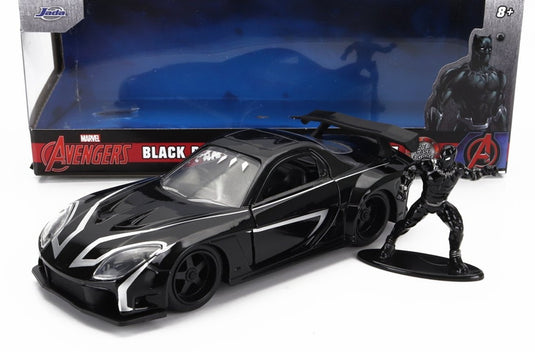 MAZDAマツダ RX7 ブラックパンサーフィギュア 1995 ブラック TV SERIES / JADA 1/32 ミニカー