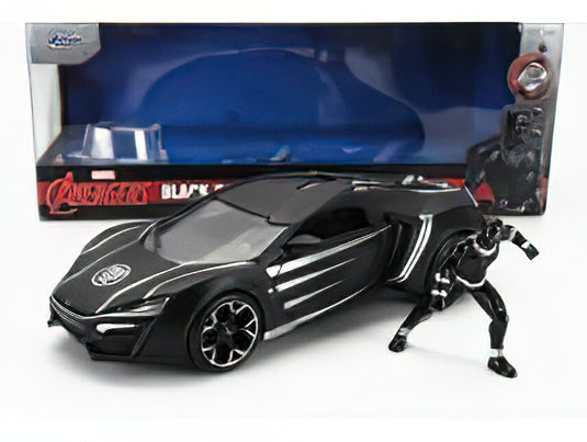 LYKAN HYPERSPORT WITH BLACK PANTHER フィギュア 2017 MATT BLACK/JADA 1/24ミニカー