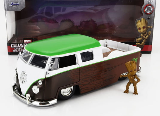 VOLKSWAGENフォルクスワーゲン T1 ダブルキャビン ピックアップ 1963 グルートフィギュア ブラウン TV SERIES / JADA 1/24 ミニカー