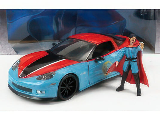 CHEVROLET CORVETTE Z06 2015 WITH DOCTOR STRANGE FIGURE BLUE RED/JADA 1/24ミニカー