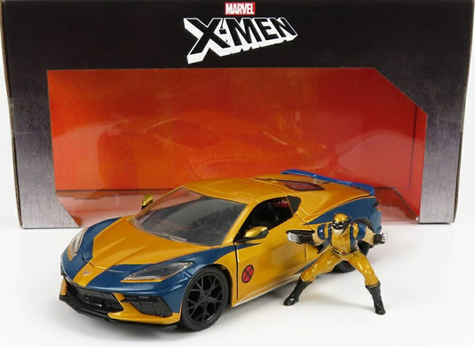 CHEVROLETシボレー コルベット 2020 マーベル XMEN ウルヴァリン ゴールドブルー TV SERIES / JADA 1/24 ミニカー