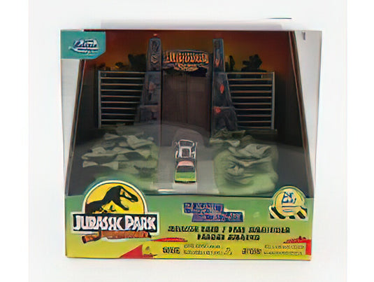 アクセサリー DIORAMA SET JURASSIC PARK WITH FORD USA EXPLORER JURASSIC PARK 1995 JEEP WRANGLER RUBICON OPEN 1999 VARIOUS/JADA 1/87ミニカー