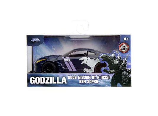 2009 ニッサン GT-R R35 ゴジラ仕様 ブラック/ホワイト 劇中車 R35 / JADA 1/32 ミニカー
