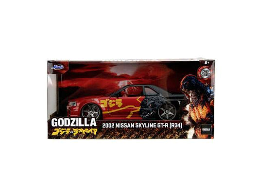 2002 ニッサン スカイライン GTR ゴジラ仕様 ブラック/レッド R34 / JADA 1/24 ミニカー