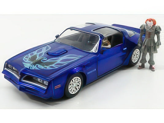 PONTIAC FIREBIRD WITH IT PENNYWISE & HENRY BOWER'S FIGURE 1977 BLUE/JADA 1/24ミニカー