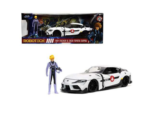2020 トヨタ スープラ ロボテック ロイ・フォッカー フィギュア付 ホワイト / JADA 1/24 ミニカー