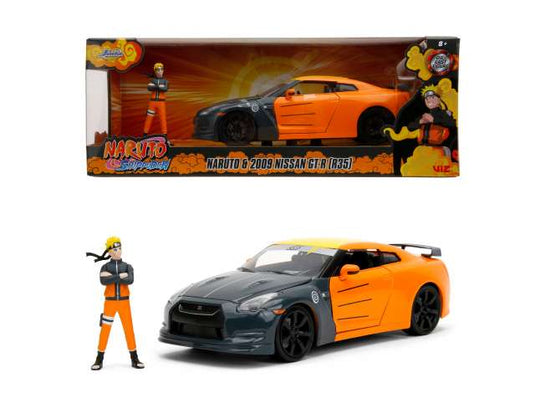 2009 ニッサン GT-R R35 ナルト フィギュア付 ブラック/オレンジ / JADA 1/24 ミニカー