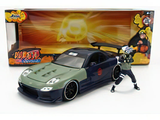 MAZDA RX-7 WITH KAKASHI HATAKE フィギュア 1993 BLUE GREEN/JADA 1/24ミニカー