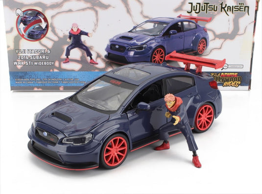 SUBARUスバル WRX STI ホワイトボディ 呪術廻戦 虎杖悠仁フィギュア 2016 グレー TV SERIES / JADA 1/24 ミニカー