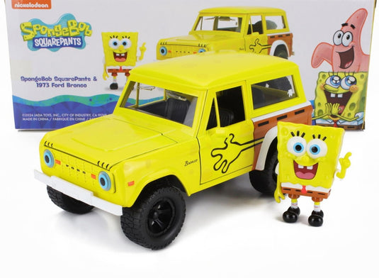 FORD USAフォード ブロンコ スポンジボブフィギュア 1973 イエロー TV SERIES / JADA 1/24 ミニカー