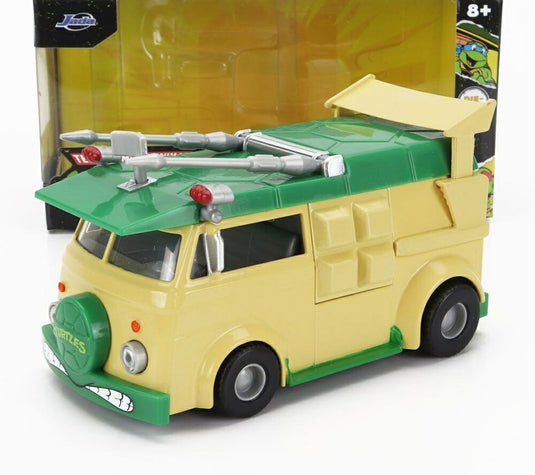 VOLKSWAGENフォルクスワーゲン パーティーワゴン ドナテロ ニンジャタートルズ イエローグリーン TV SERIES / JADA 1/32 ミニカー