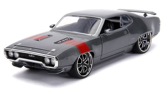 Plymouthプリムス GTX 1972 グレー マッスルカー 模型 ダイキャスト モデル / JADA 1/24 ミニカー 模型