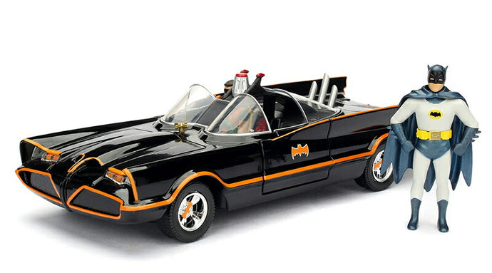 1966 TVシリーズ バットモービル バットマン & ロビン フィギュア付き ミニカー / JADA 1/24