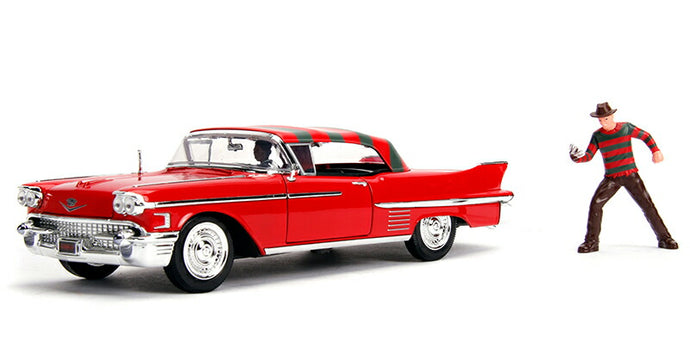 1958 Cadillac Series 62 フレディクルーガー フィギュア付き エルム街の悪夢 ミニカー / JADA 1/24