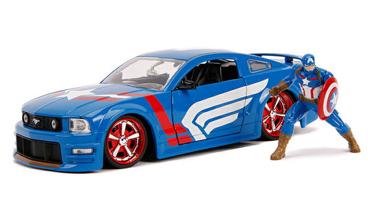 2006 Ford Mustang GT キャプテンアメリカ フィギュア付き ミニカー / JADA 1/24