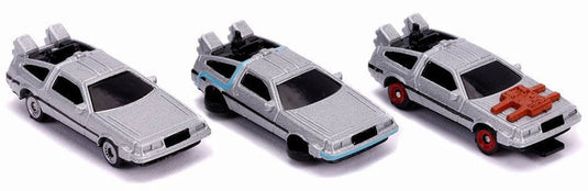 デロリアン バック・トゥ・ザ・フューチャー ナノ 3台セット 劇中車 模型 / JADA ミニカー 模型