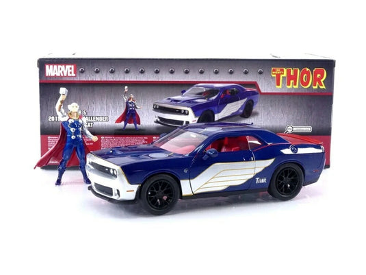 ダッジ チャレンジャー SRT8 ヘルキャット 2015 マイティ・ソー フィギュア付き ブルー / Jada Toys 1/24 ミニカー