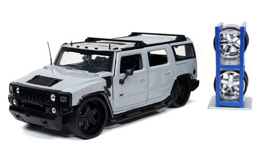 Hummerハマー H2 2003 スペアタイヤ付 四駆 オフロード 模型 モデル / JADA 1/24 ミニカー 模型