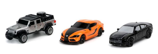 ワイルドスピード 車種アソート 3台セット チャージャー スープラ グラディエーター / JADA ミニカー 模型