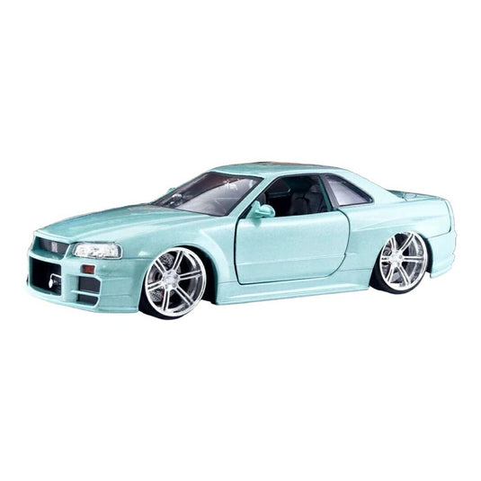 日産 スカイライン GT-R (R34) ワイルドスピード ライトブルー / Jada Toys 1/24 ミニカー