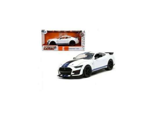2020 フォード マスタング シェルビー GT500 ホワイト ブルーストライプ / JADA 1/24 ミニカー