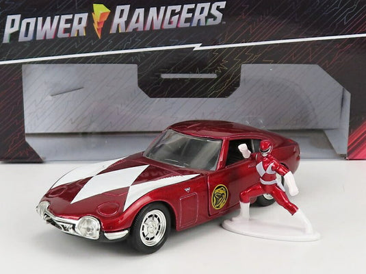 TOYOTAトヨタ 2000GT クーペ 1967 パワーレンジャーフィギュア レッドホワイト TV SERIES / JADA 1/32 ミニカー