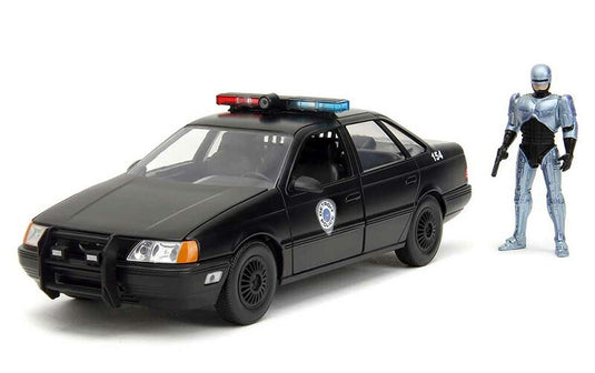 警察 1986 Ford Taurus ポリスインターセプター フィギュア付き ロボコップ (1987) ミニカー / JADA 1/24