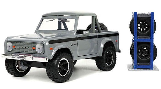 1973 Ford Bronco タイヤラック & 替えホイール付き ミニカー / JADA 1/24