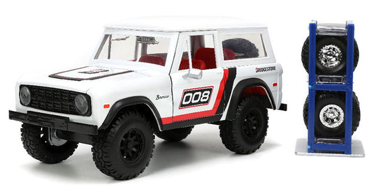 Fordフォード Broncoブロンコ ハードトップ 1973 ホワイト 四駆 働く車 模型 / JADA 1/24 ミニカー 模型
