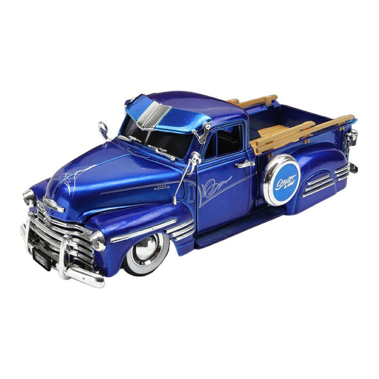 Chevroletシボレー 3100 ピックアップ カスタム 1951 メタリックブルー チューニング仕様 / JADA 1/24 ミニカー トラック模型