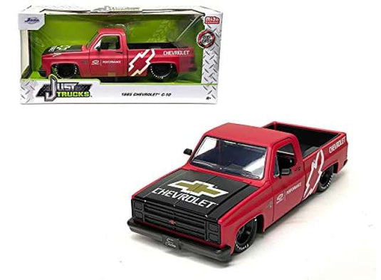 1985 シボレー C-10 ピックアップ パフォーマンス マットレッド/ブラック / JADA 1/24 ミニカー