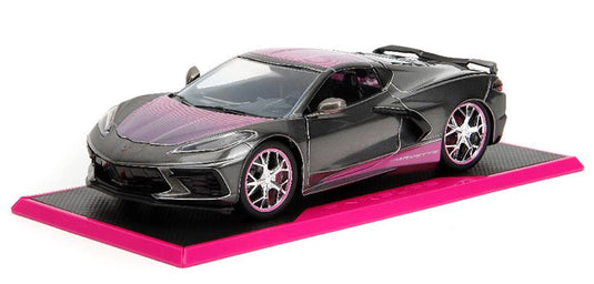 Chevroletシボレー Corvetteコルベット スティングレイ 2020 グレー 模型 / JADA 1/24 ミニカー 模型